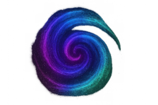 Swirling galaxy forming a vortex of colors, perfect for space-themed projects, with transparent background