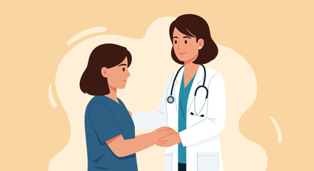 Healthcare provider offering comfort and support to a patient during a consultation