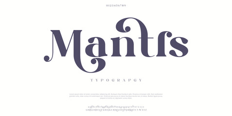 Mantls Elegant luxury font alphabet logo. Typography Beauty minimal modren fashion classic letter serif fonts decorative wedding vintage retro logos. vector illustration