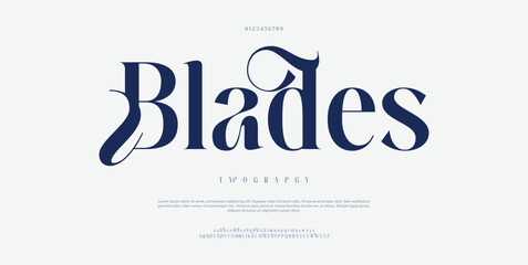classic sans serif font with a unique style and fancy look. This typeface is perfect for an elegant luxury logo, book or movie title design, fashion brand, magazine, clothes.