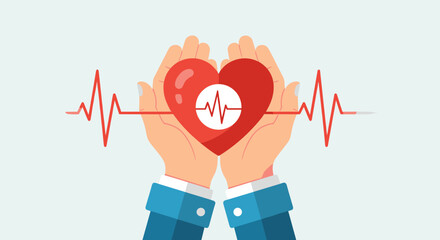 Caring Hands Offering Health And Lifeline Support Concepts