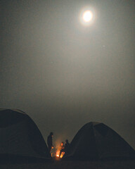 Tenting under the full moon night in Koraput, Odisha, India in November 2024....