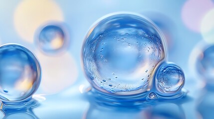 Close-up view of translucent spheres.