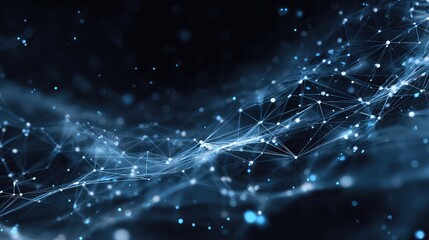 Template for science and technology presentation. Plexus style background.