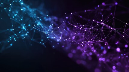 Template for science and technology presentation. Plexus style background.