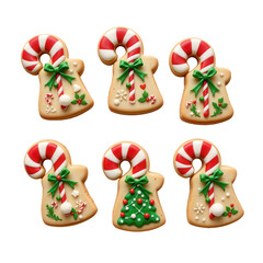 Obraz premium Decorative Christmas Cookies with Candy Canes and Holiday Themes