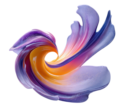 Swirling abstract art studio digital artwork creative space close-up. Isolated on transparent background, png. - Powered by Adobe