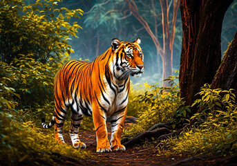 Fototapeta premium tiger in the jungle