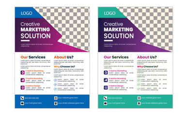 Corporate creative and professional  2 colorful business flyer template design.