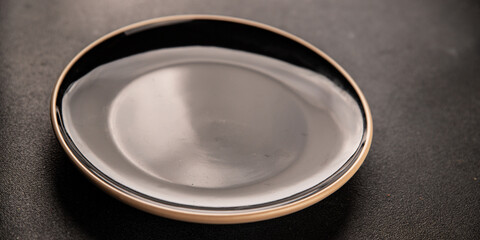 Plate black tableware empty dinnerware ready to serve dishes ready to serve dishes dinnerware...