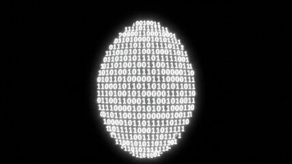 Looping Kinetic Typography of 0s and 1s Forming Rugby Ball and Dissolving into Wind Trails - Powered by Adobe