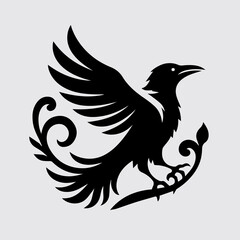 Obraz premium crow on a white background