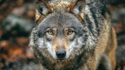 Fototapeta premium Close-up wolf portrait (1)