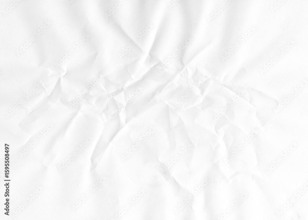 Poster white crumpled paper texture with shadows, ideal for backgrounds, mockups, and design elements with 