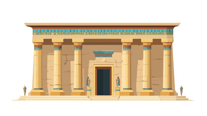 Fototapeta premium Ancient Egyptian Temple Entrance Columns: Majestic Architecture and History