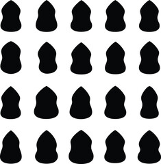 Vector makeup sponge silhouette set: various black beauty blender shapes. Ideal for cosmetic, beauty, and makeup industry designs, isolated on a white background.