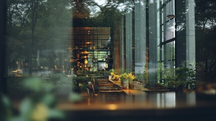 Cozy Outdoor Café with Natural Décor and Inviting Atmosphere