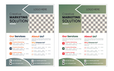 Corporate creative and professional  2 colorful business flyer template design.