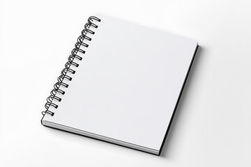Blank spiral notebook with empty white pages, ready for notes, sketches, or designs. Minimalist stationery essential for organization.