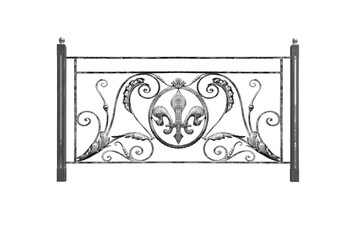 Forged fence with decorative elements. B.