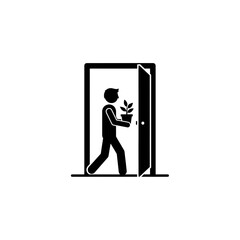 Title: Push Door to Open Icon - Entrance Symbol