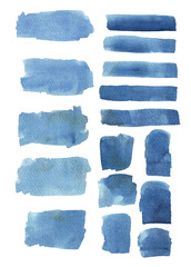 set of vector brush strokes.Watercolor texture splatters. Grunge rectangle text boxes. Frames for text or quote