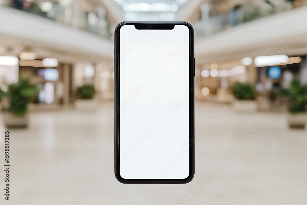 Poster modern phone mockup. blank screen for your design. focus on device display. perfect for showcasing a