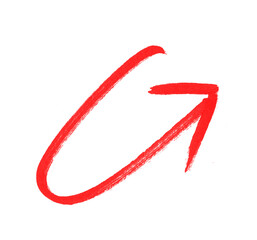Hand-Drawn Red Wavy Arrow Icon PNG - Sketchy Up-Right Direction, doodle art, 