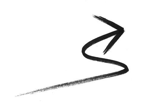 Hand-Drawn Black Wavy Arrow Icon PNG - Sketchy Direction Pointer, doodle icon, marker brush arow
