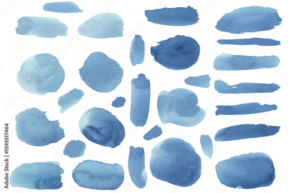 Fototapete set of vector brush strokes.watercolor texture splatters. grunge rectangle text boxes. frames for te
