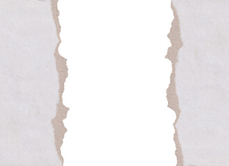 Torn Paper Vertical Border Freame on png Background - Distressed Cardboard Texture with Copy Space for Message and Design,  Kraft paper , 