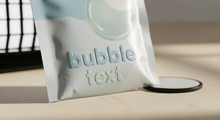 Modern Product Pouch Mockup with Bubble Text