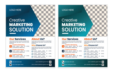 Corporate and creative a4 business flyer template design layout.