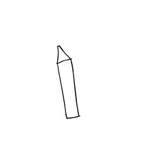 Simple line sketch of a crayon on a blank background  
