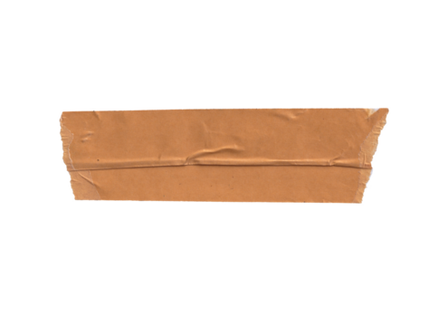 Torn Brown Packing Tape Piece on png Background - Isolated Wrinkled Adhesive Element for Labels, Packaging, and Design Overlays
- Powered by Adobe