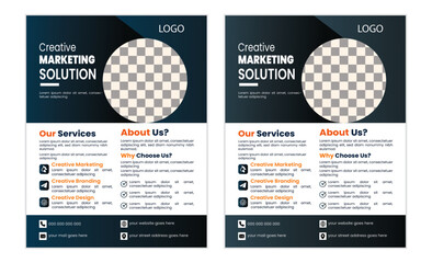 Corporate and creative a4 business flyer template design layout.