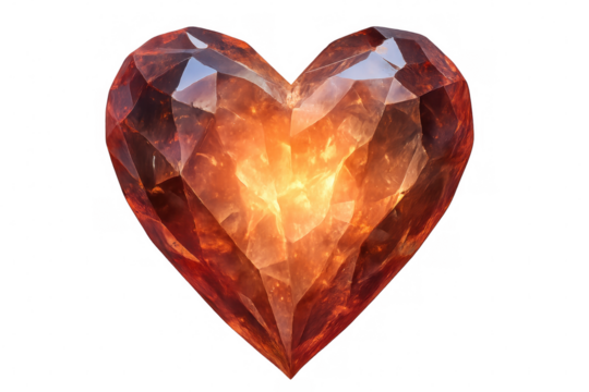 Luminous ruby heart pulsing with vibrant energy, translucent backdrop highlighting passionate emotional intensity