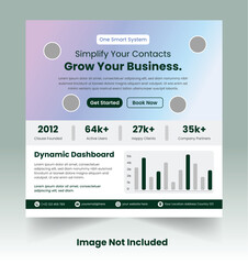 Business Strategy Contact management Square Flyer or Social media post