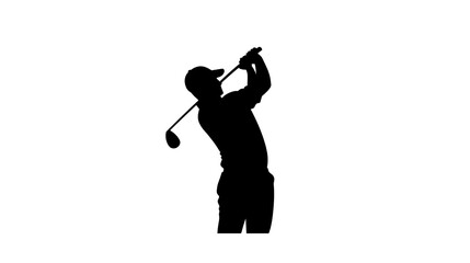 Fototapeta premium Silhouette of a golfer in action.