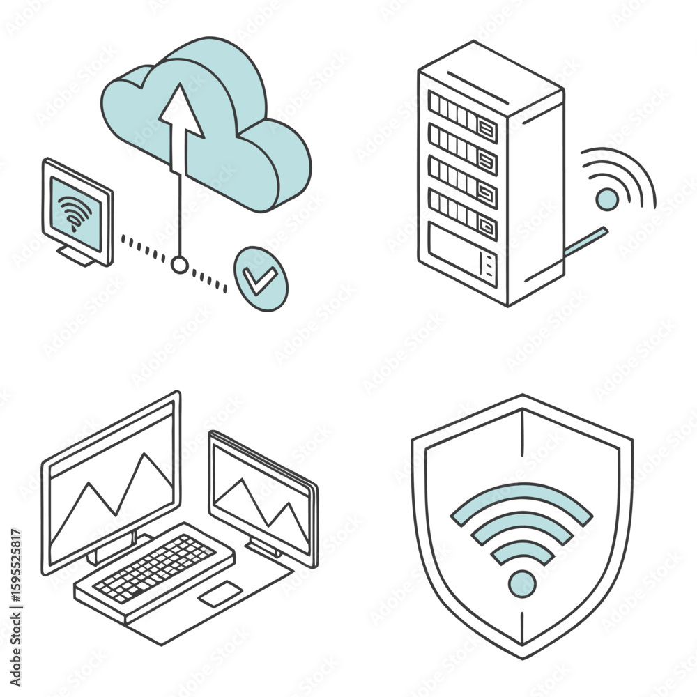 Poster modern and minimalistic flat vector icon set for user interface design web design app development an