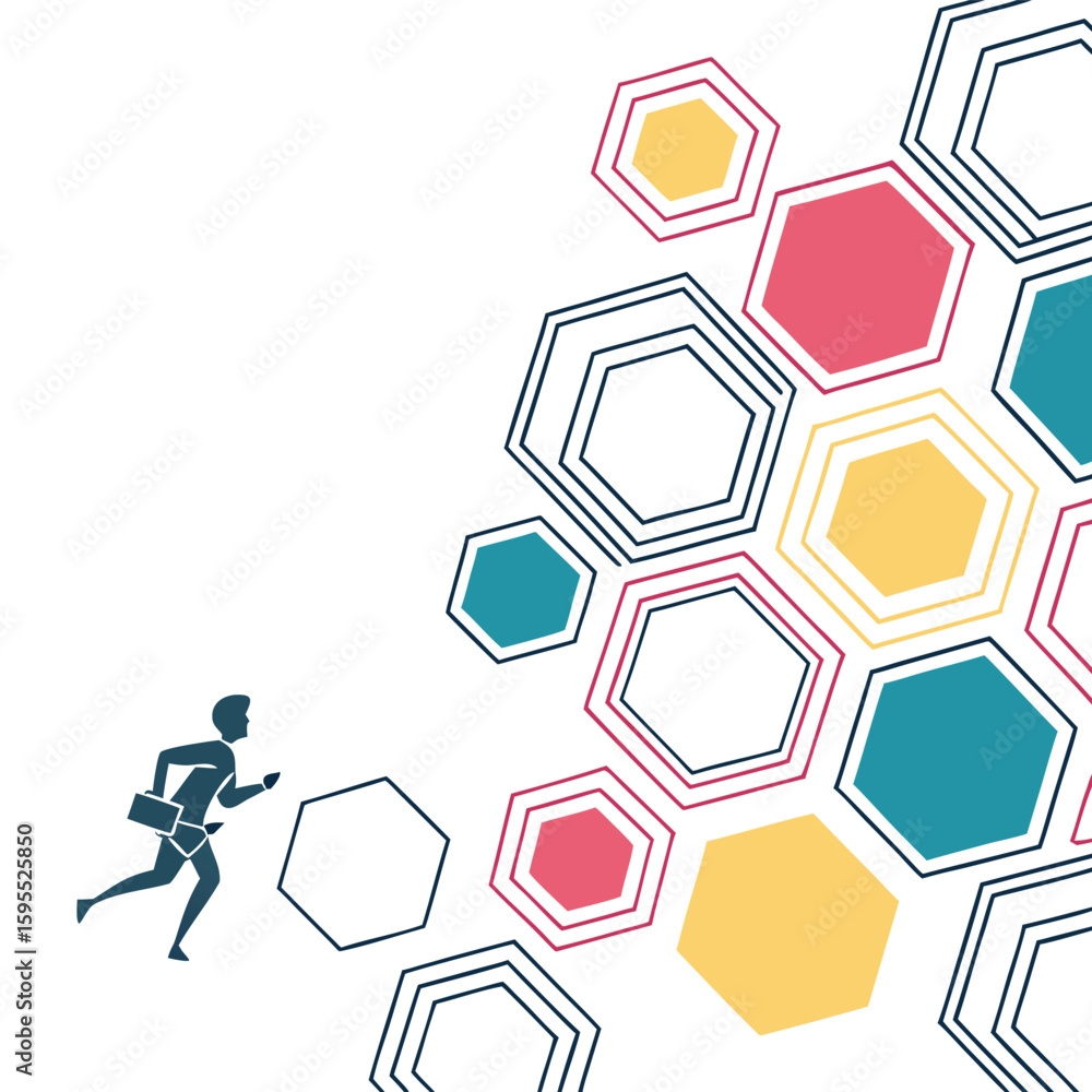 Poster modern abstract geometric background featuring a dynamic interplay of shapes lines and vibrant color