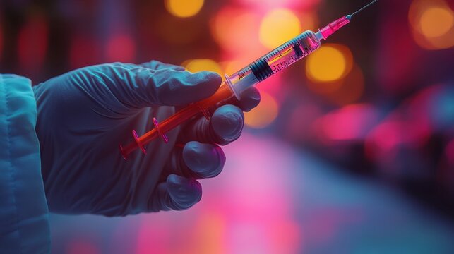 Doctor"s hand holding a syringe