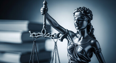 Obraz premium Lady justice. Statue of Justice in library