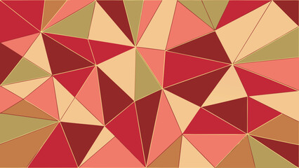 Fototapeta premium Geometric abstract pattern with red and beige triangular shapes 