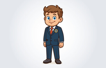 Businessman Model Mascot Cartoon Vector Template