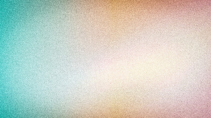 Soft 4K abstract gradient with smooth transitions of serene teal, peach, and soft pink, featuring a grainy texture