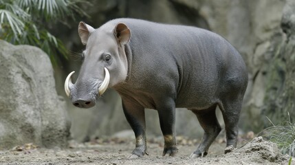 Large gray pig-like animal