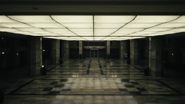 Interior view of an empty modern commercial lobby hall space