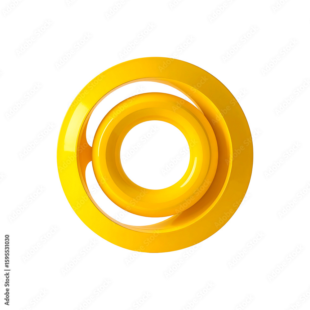 Fototapete abstract circular composition with vibrant yellow color scheme on transparent background
