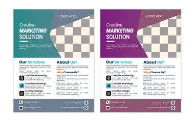 Corporate creative a4 Size business flyer vactor design template 2 color clean and professional  flyer design.